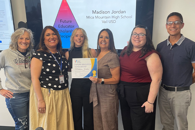 Future Educator, Madison Jordan, with TVT Board of Directors Members