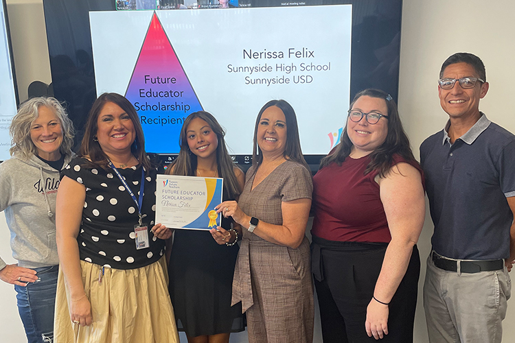 Future Educator, Nerissa Felix, with TVT Board of Directors Members