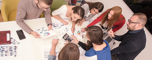 Group of people working together